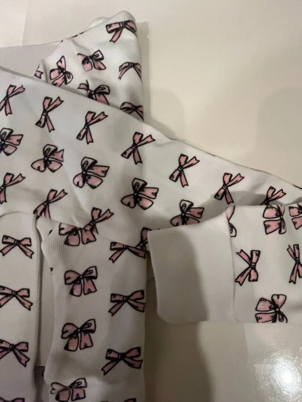 Girls Pajamas Size 5 from B*Steps - White and Pink Bows NEW